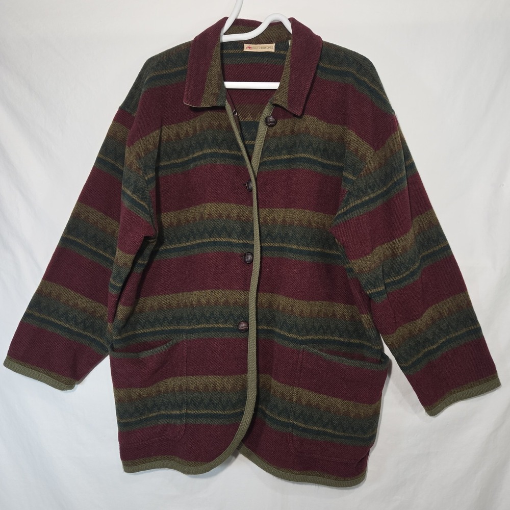 Roo Crossing Wool Blend Chore Coat Women's Large Westerncore Southwestern VTG
